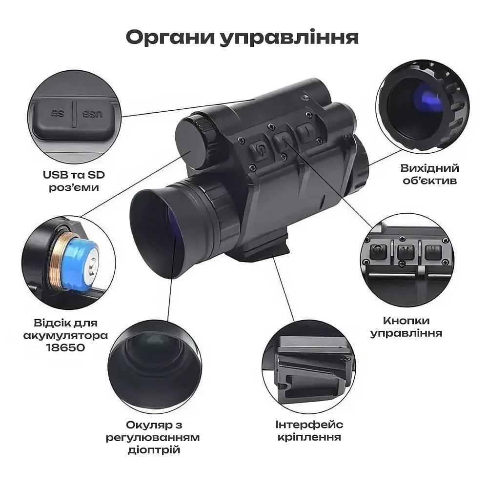 Монокуляр нічного бачення Vector Optics NVG30 Night Vision з кріпленням на шолом (OWNV_30) - фото 6