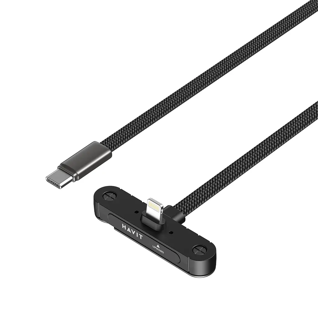 Кабель USB-C - Lightning Havit CB6386 PD30W 1.2 м з підставкою чорний (HV-CB6386) - фото 4