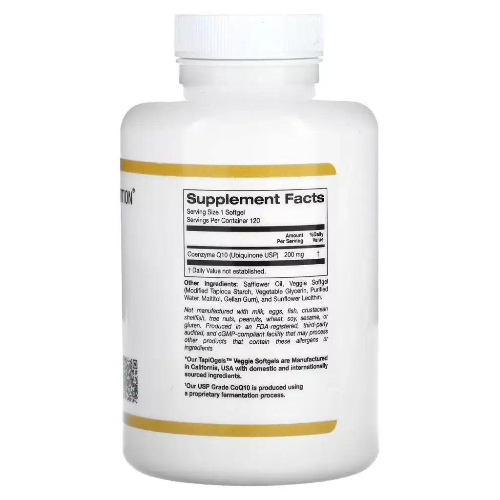 Коензим California Gold Nutrition CoQ10 120 вегетаріанських капсул - фото 2