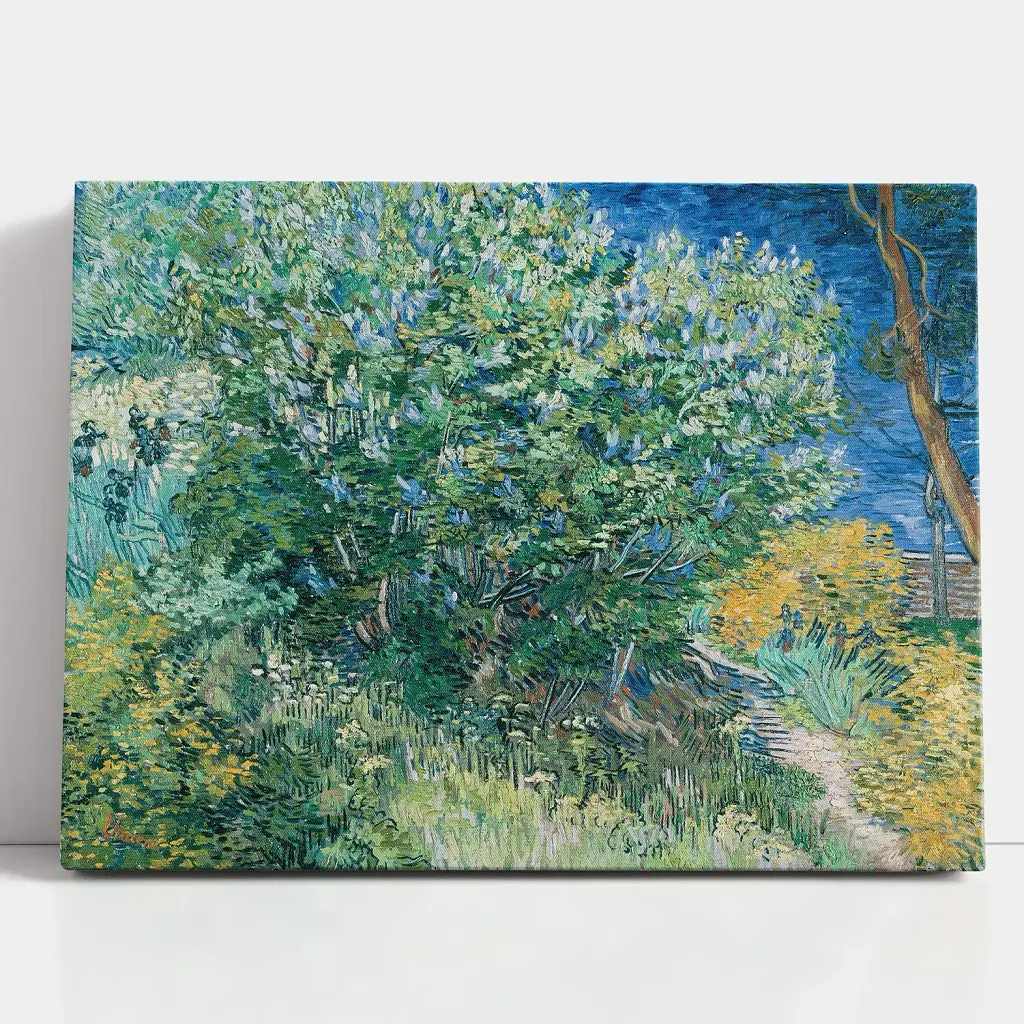 Інтер'єрна картина Кущ бузку, Вінсент ван Гог, Vincent van Gogh, Lilac Bush, інтер'єрний декор, 60×80 см (id6664)