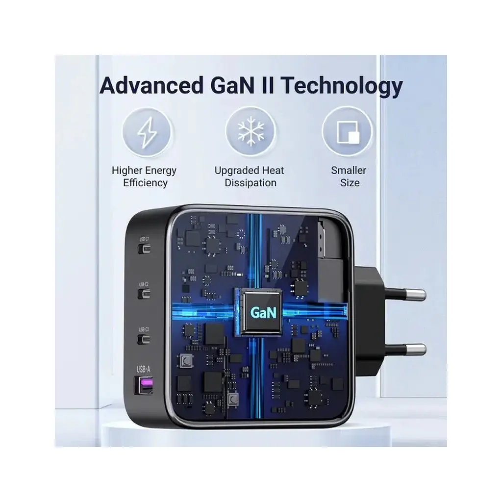 Зарядний пристрій Ugreen 4xUSB 100W (3xUSB-C+USB-A) Gan Tech Fast GAN Charger black CD226 (40747) - фото 9