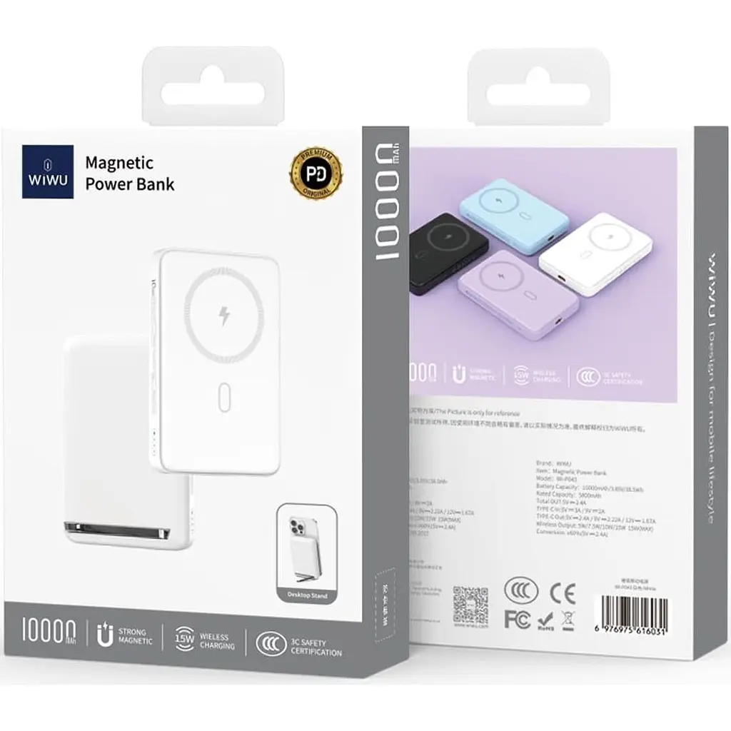 Зовнішній акумулятор WiWU Wi-P043 10000mAh White [125063] - фото 4