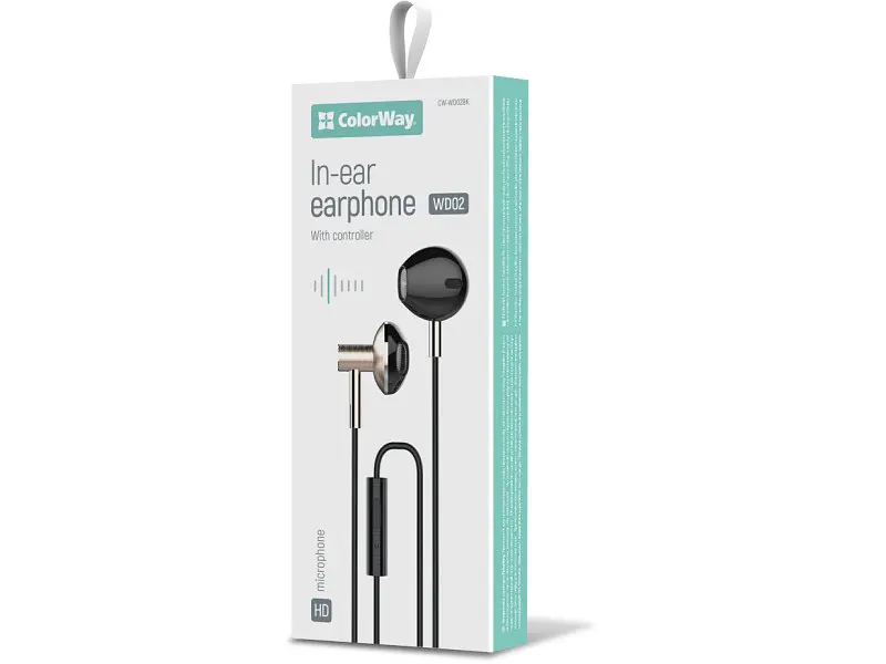 Навушники з мікрофоном ColorWay Slim 3.5 mm Wired Earphone Blast 2 Black (CW-WD02BK) - фото 2