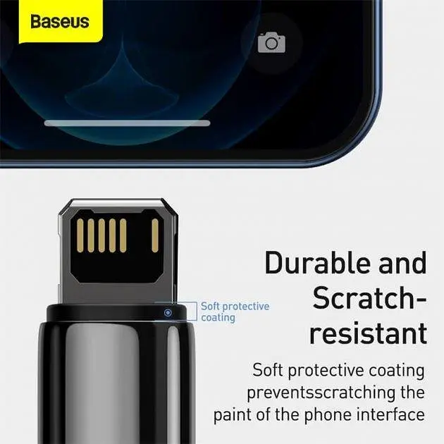 Кабель Baseus Tungsten Gold Fast Charging Cable USB to Lightning 2.4A 1m CALWJ-01 Black - фото 8