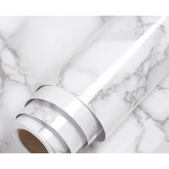 Самоклеюча водонепроникна плівка для кухні білий мармур 5м Kitchen sticker Dt - фото 3