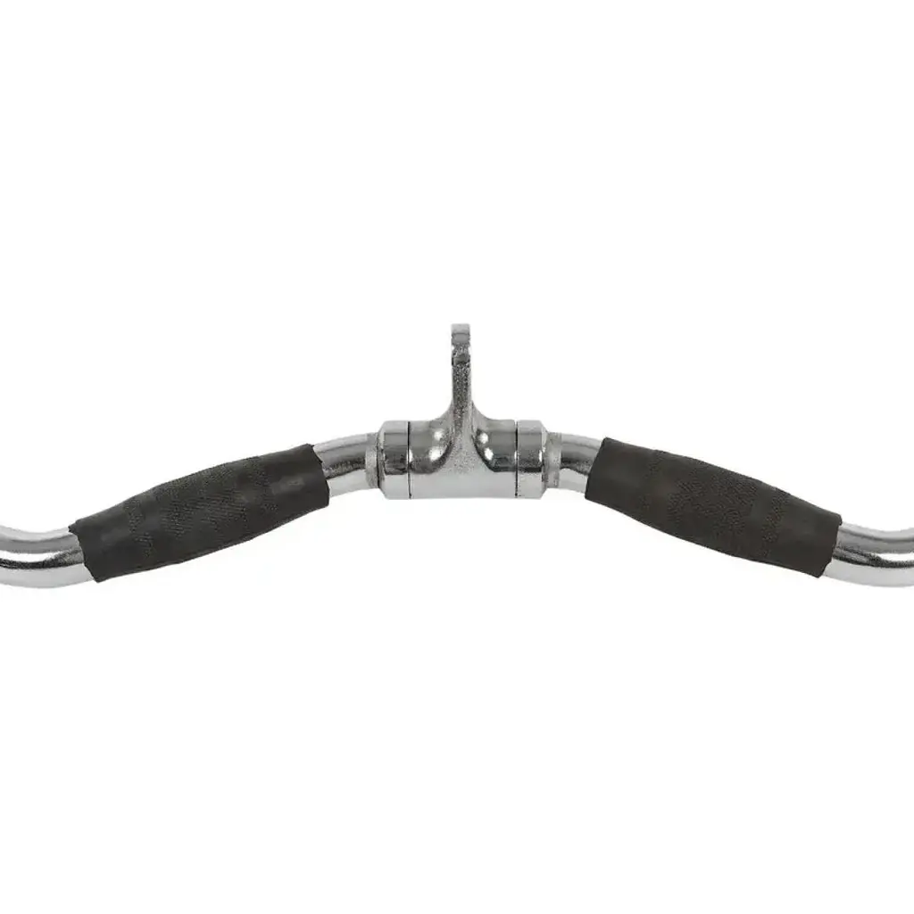 Ручка для верхньої тяги York Fitness 70см W-подібна з гумовими рукоятками, хром - фото 4