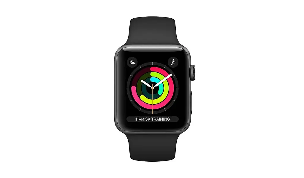 Apple Watch Series 3 GPS 38mm Space Gray with Black Sport Band (MTF02) - фото 2