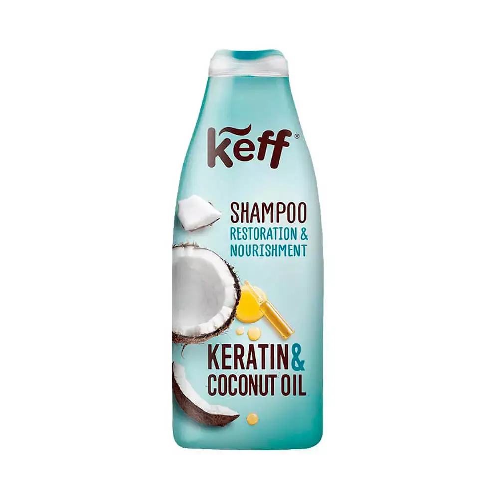Шампунь для ослабленого та ламкого волосся Keff Keratin, Coconut oil з кератином і кокосовою олією, 500 мл