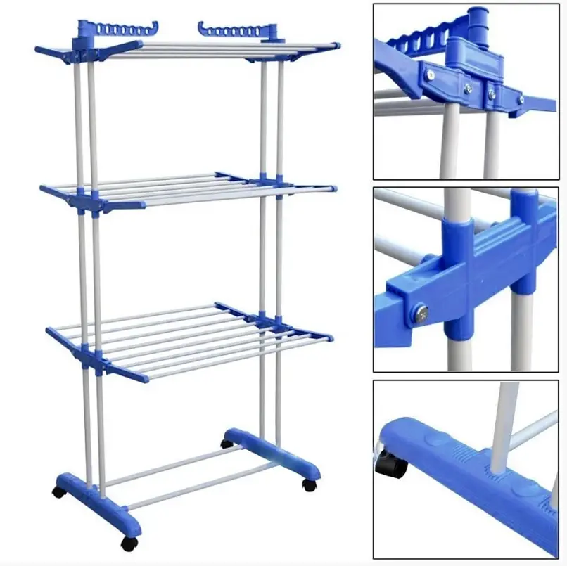 Багатоярусна сушарка для білизни, речей, одягу Garment rack with wheels складана - фото 5