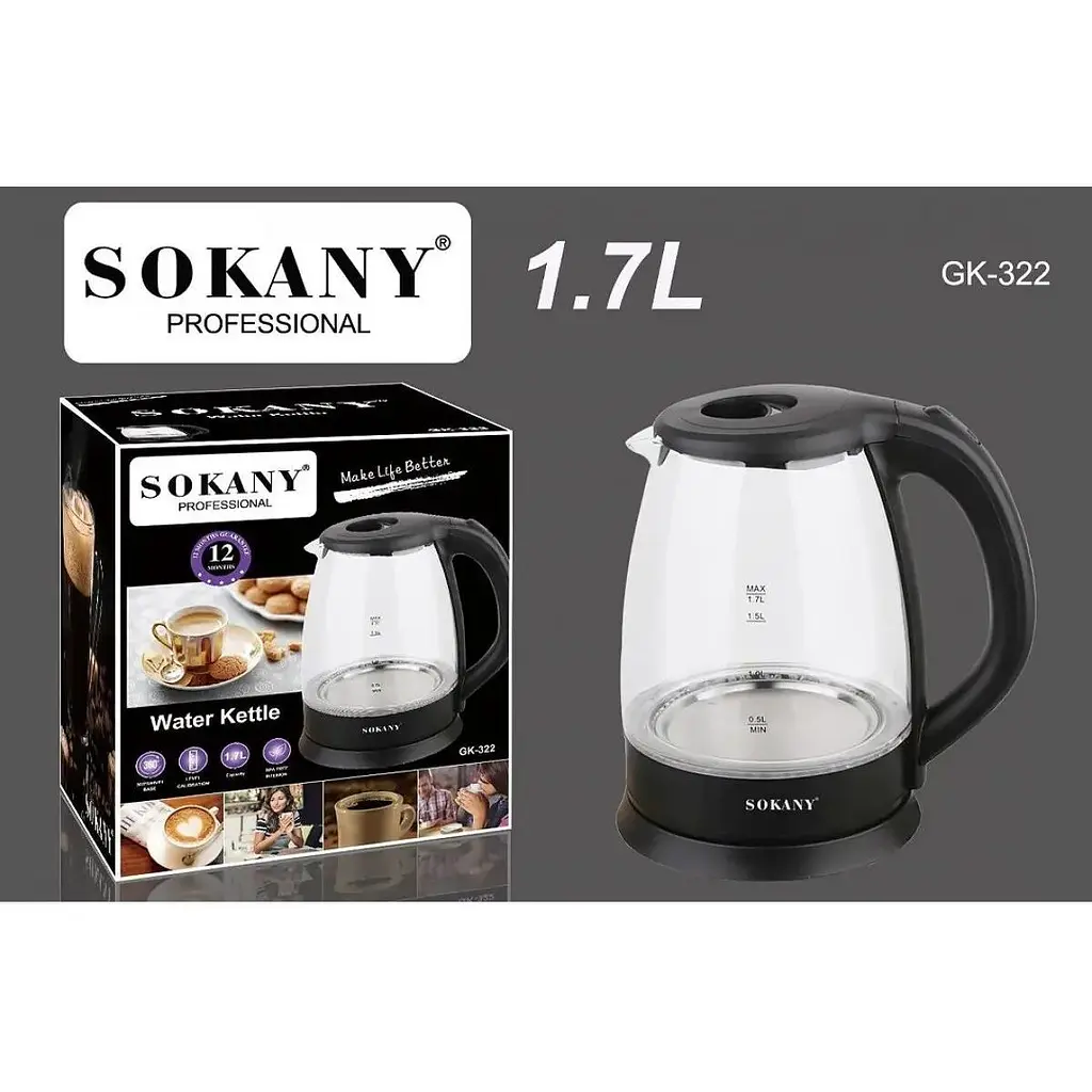 Электрочайник XPRO SOKANY GK-322 с китайским штекером (44493-GK-322_552) - фото 3
