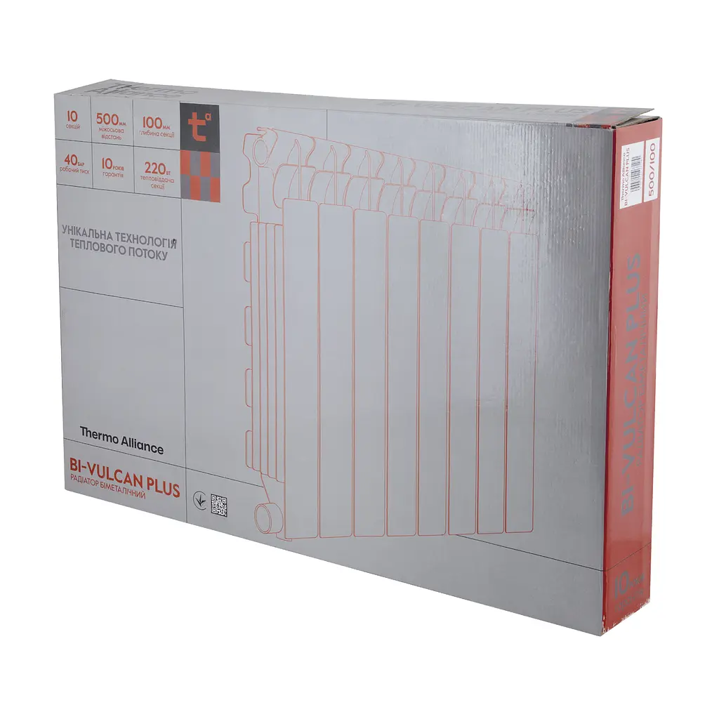 Радіатор біметалічний Thermo Alliance Bi-Vulcan PLUS 500/100 1,8 кг, Білий - фото 9