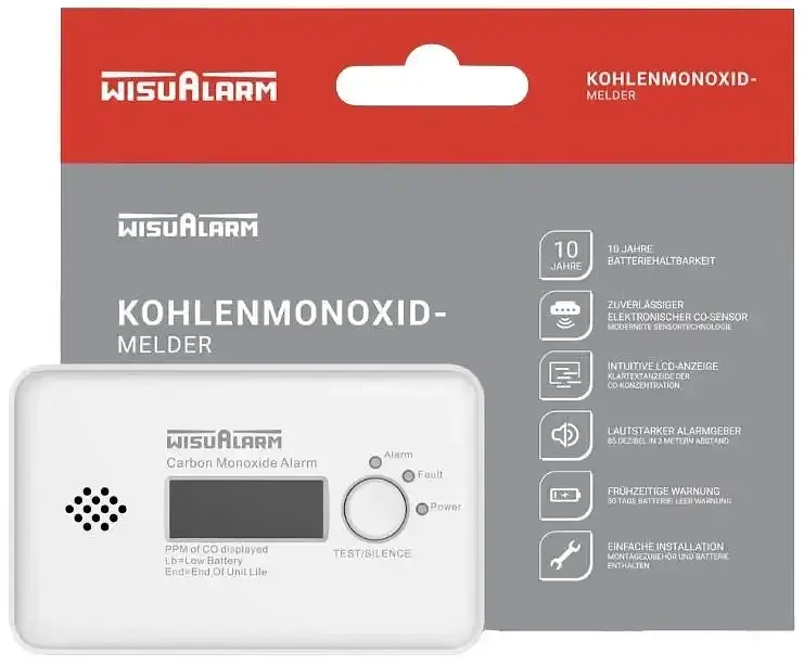 Детектор чадного газу Visualarm HY-GC20B з 10-річним терміном служби батареї - фото 5