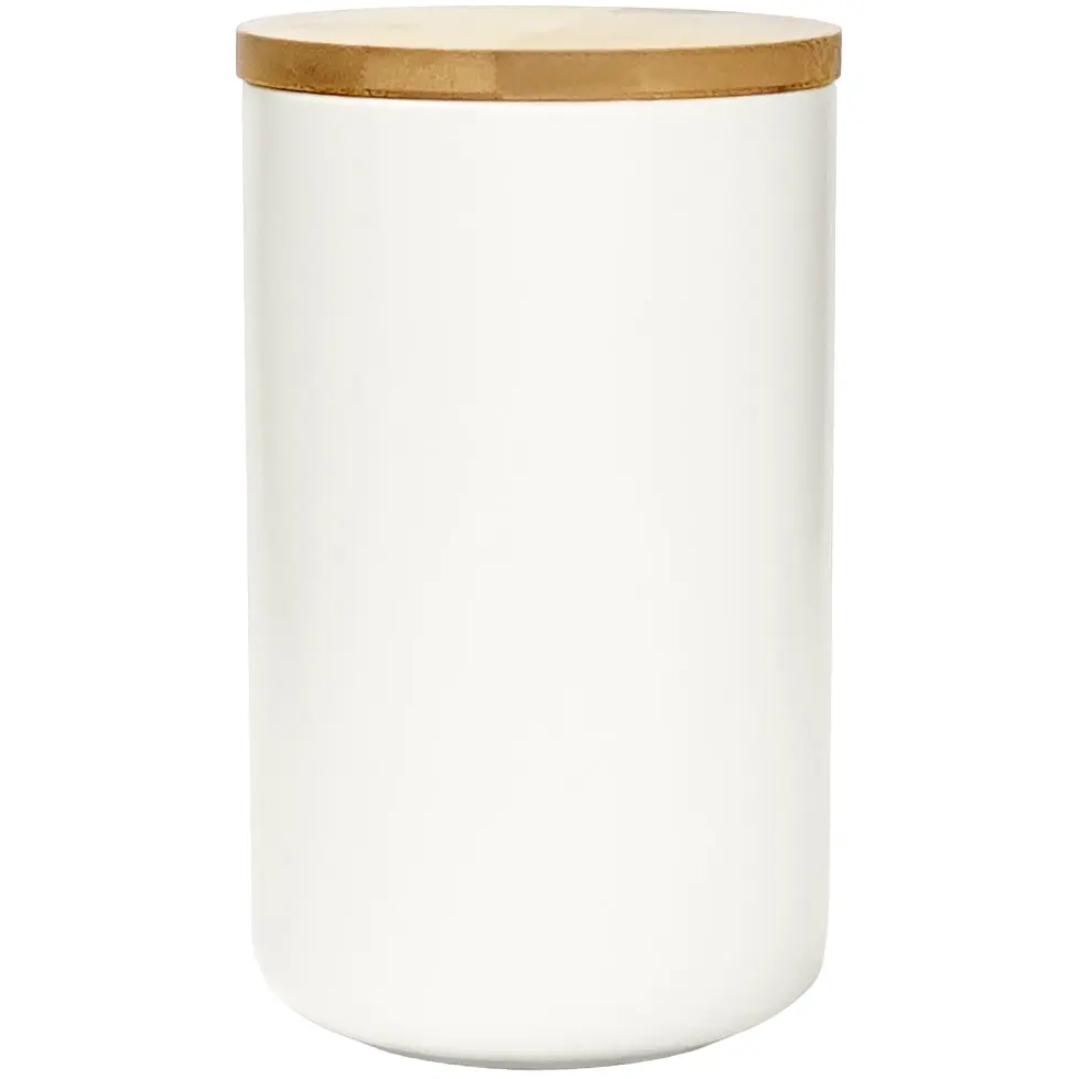 Ємність для зберігання МВМ My Home 1000 мл біла (KP-13 L WHITE/WOOD)
