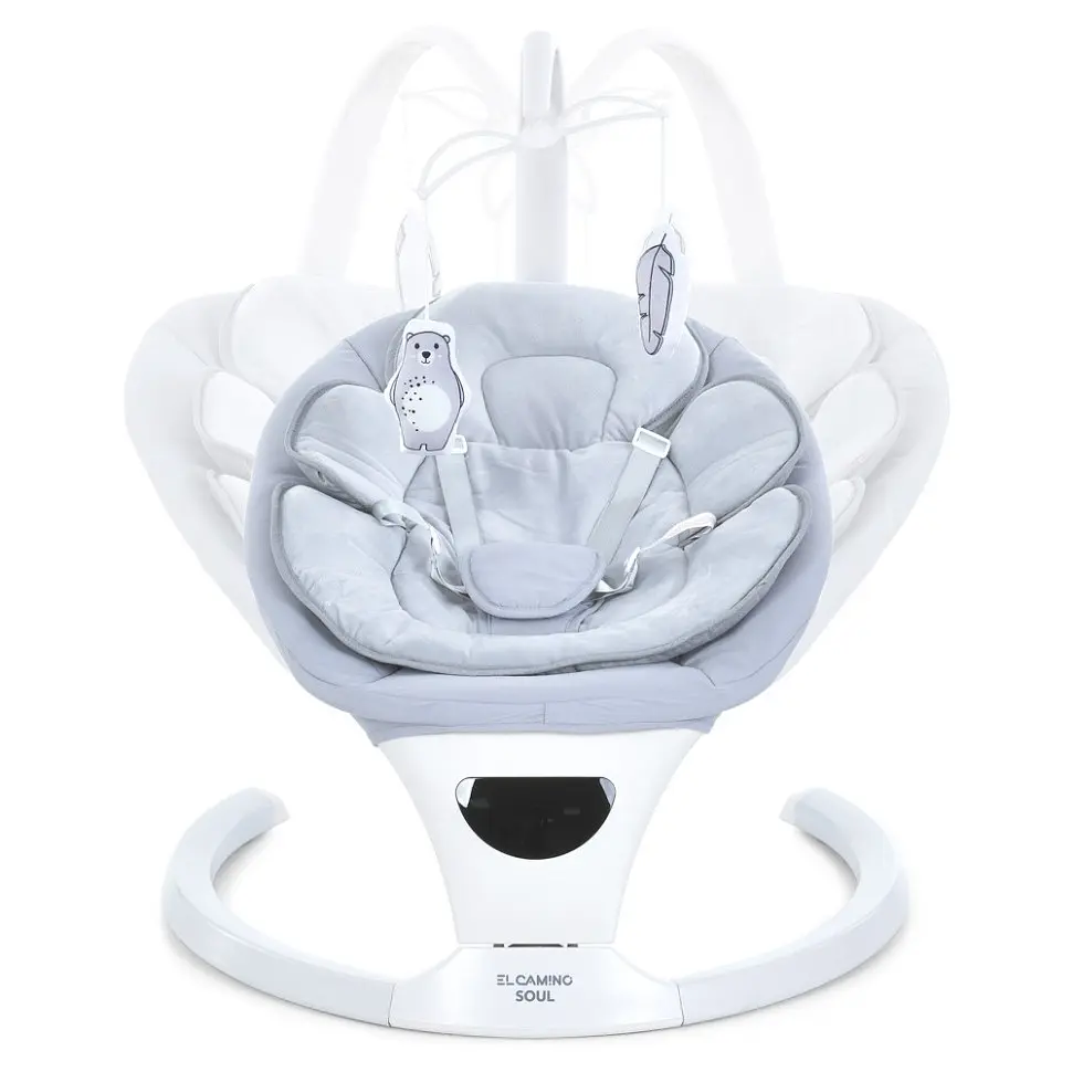 Заколисуючий центр-шезлонг SOUL ME 1175 Light Gray - фото 4