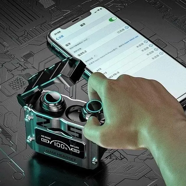 Навушники бездротові TWS M25 з Павер Банком 2000 mah Кейс Black, навушники Black (16068) - фото 4