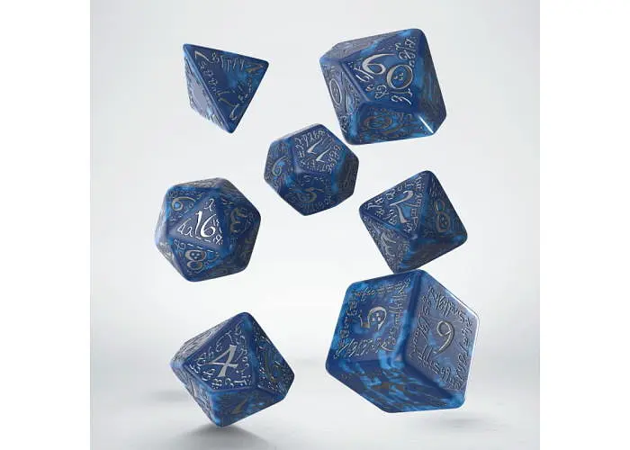 Набор кубиков Elvish Cobalt & Silver Dice Set , 7 шт. (SELV10) - фото 2