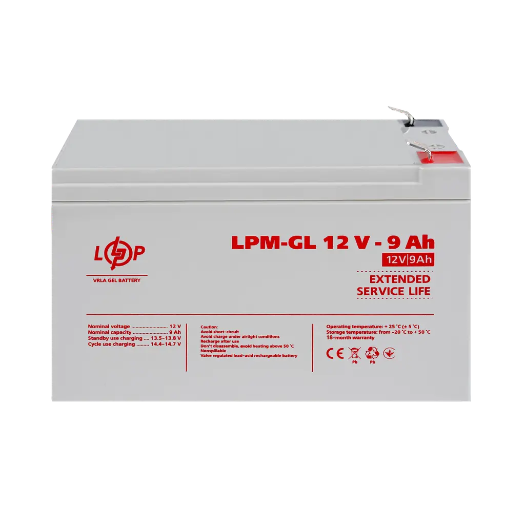 Аккумулятор гелевой LPM-GL 12V - 9 Ah - фото 2