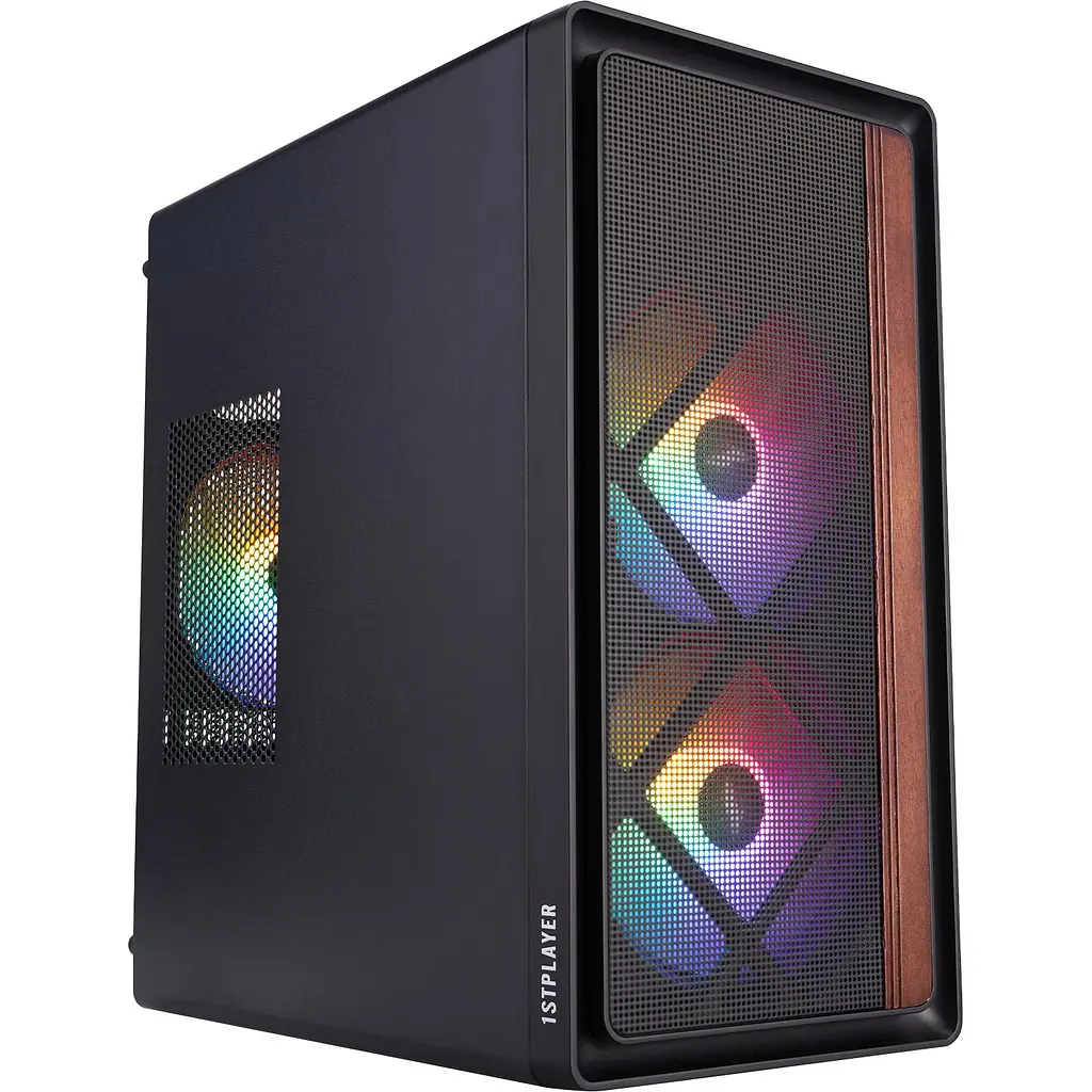 Корпус 1stPlayer WD1-BK-3F1 Black (WD1-BK-3F1) Без БП - фото 2