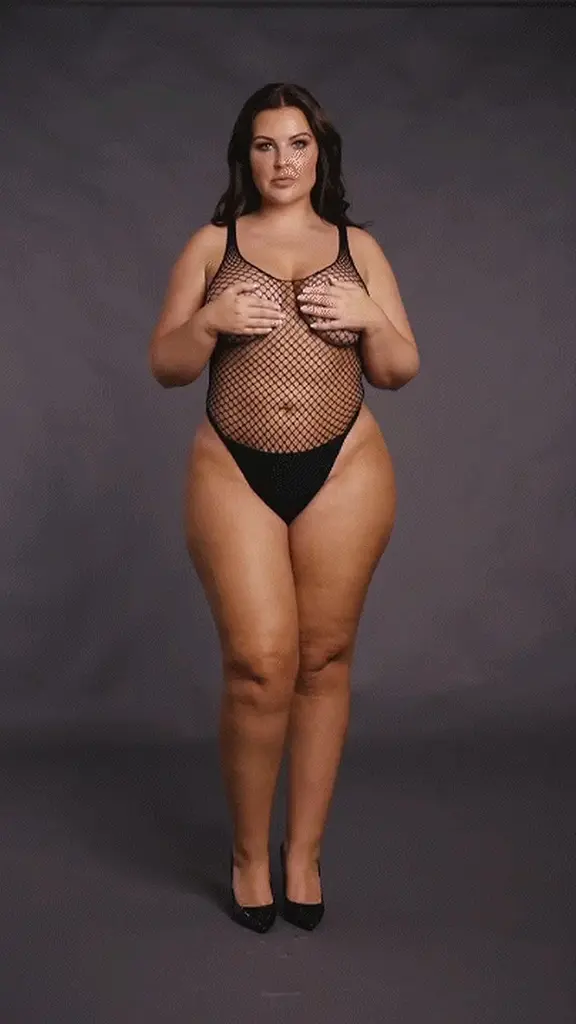 Боді Le Désir With Fishnet Structure, Plus Size (чорний) - фото 5
