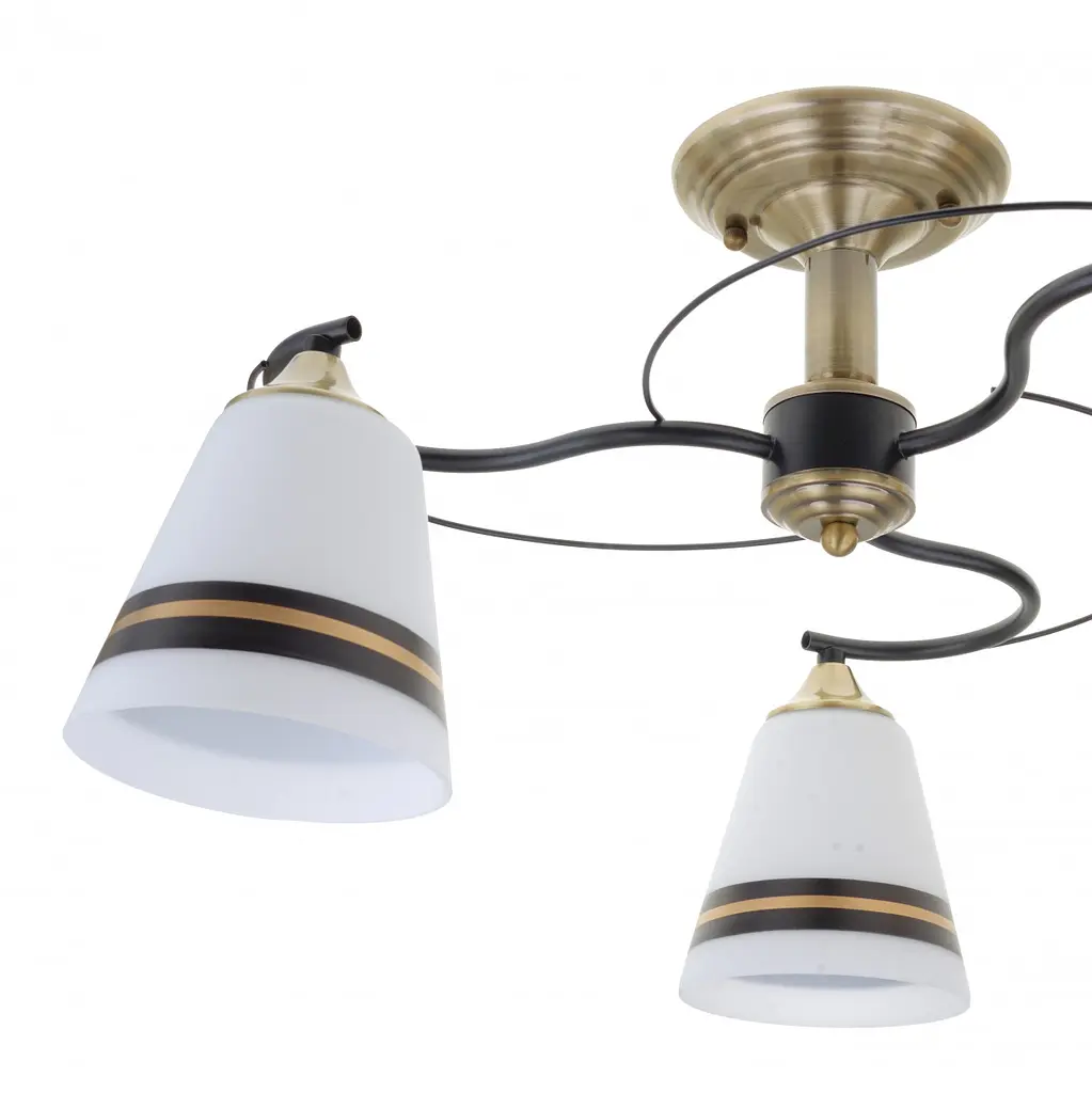 Люстра потолочная Brille в спальню E27 60W BK (LK-702C/3) - фото 2