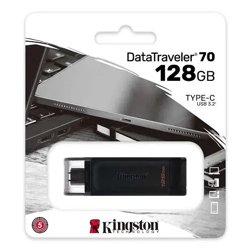 Флеш-накопичувач USB 128Gb DataTraveler 70, Black, Type-C 3.2 Gen 1 (DT70/128GB) Kingston teh0029108 - фото 3
