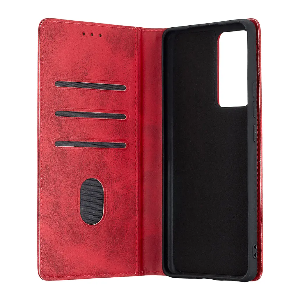 Чохол-книжка Premium Xiaomi 12 Pro Dark Red - фото 2