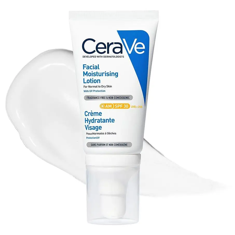 Уцінка. Денний зволожуючий крем CeraVe для нормальної та сухої шкіри обличчя з SPF 30, 52 мл (MB525400)  - фото 5