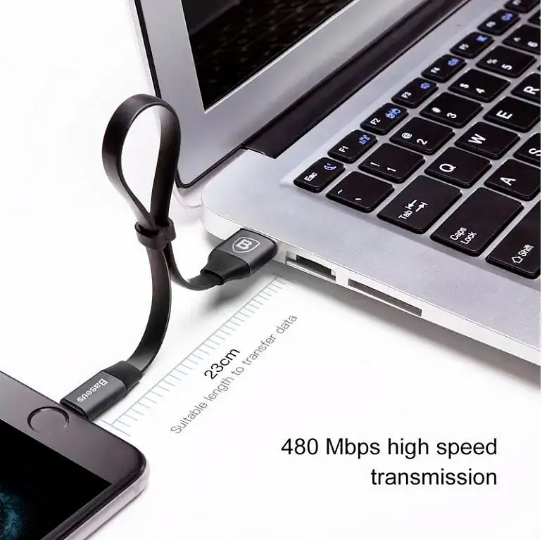 Кабель Baseus Nimble Portable USB to Lightning 0.23m Black (CALMBJ-B01) [86088] - фото 6