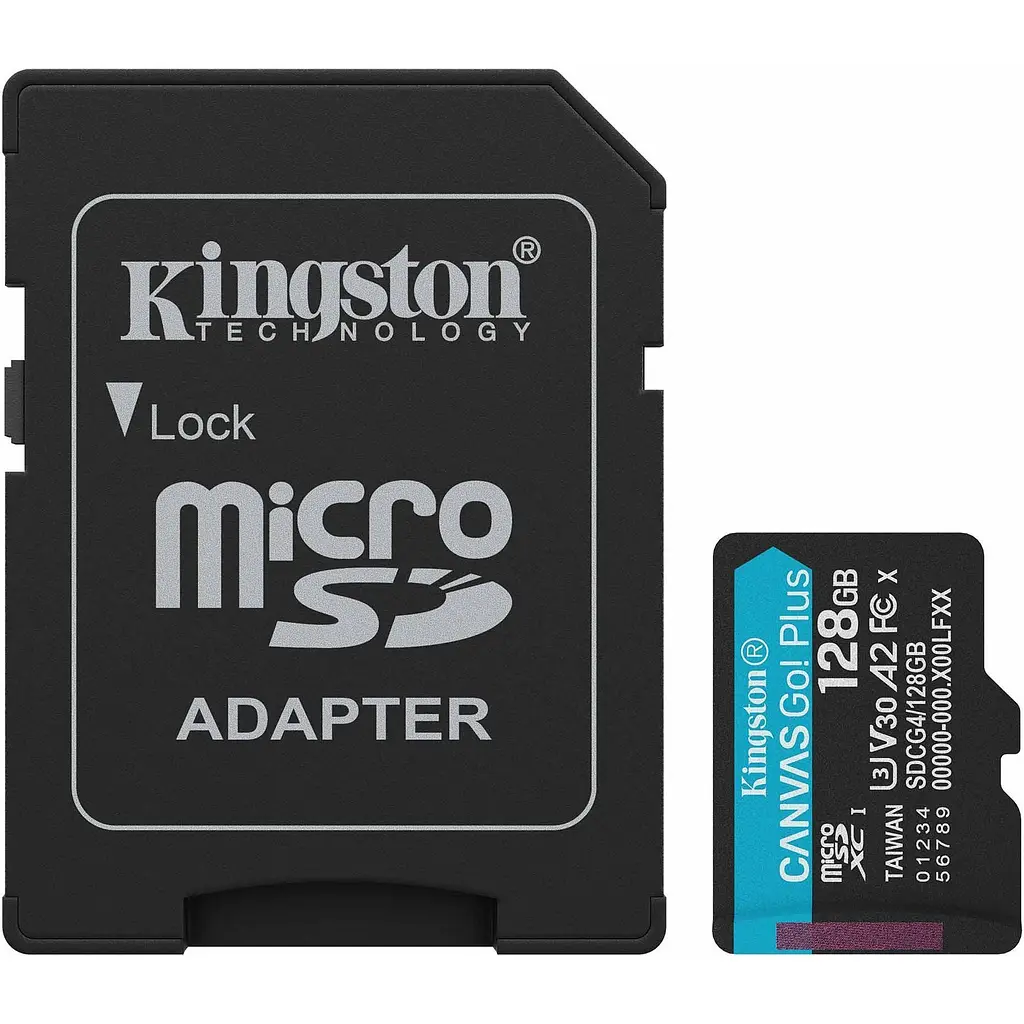 Карта памяти Kingston microSDXC Canvas Go! Plus 128GB Class 10 UHS-I U3 V30 A2 + SD adapter (SDCG4/128GB) [141531] - фото 2