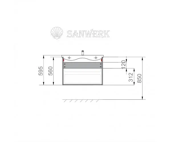 Тумба підвісна Sanwerk Ера Air 70 Білий з умивальником Qtap (MV0000855) Білий - фото 7