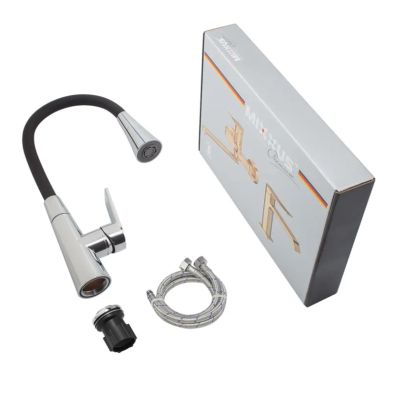 Змішувач для кухні Mixxus Premium Matis 011-T (Nut) refl.black MI8266, Хром - фото 5