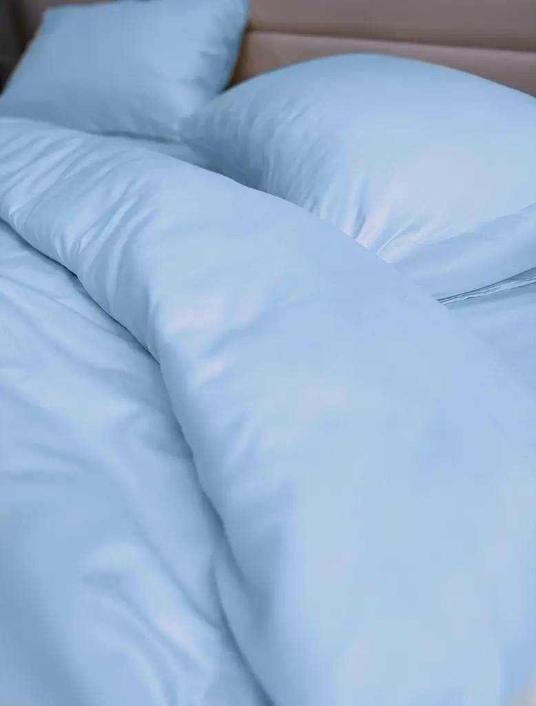 Комплект постільної білизни Ecotton Євро 210х220 см однотонний блакитний Blue (25188) - фото 4