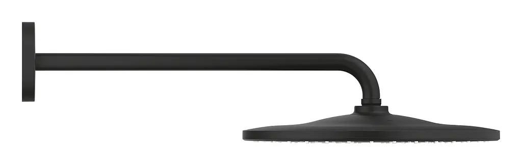 Верхній душ з душовим кронштейном 422 мм, 1 режим струменя Grohe Rainshower 310 Mono 22121KF0, Чорний матовий - фото 3