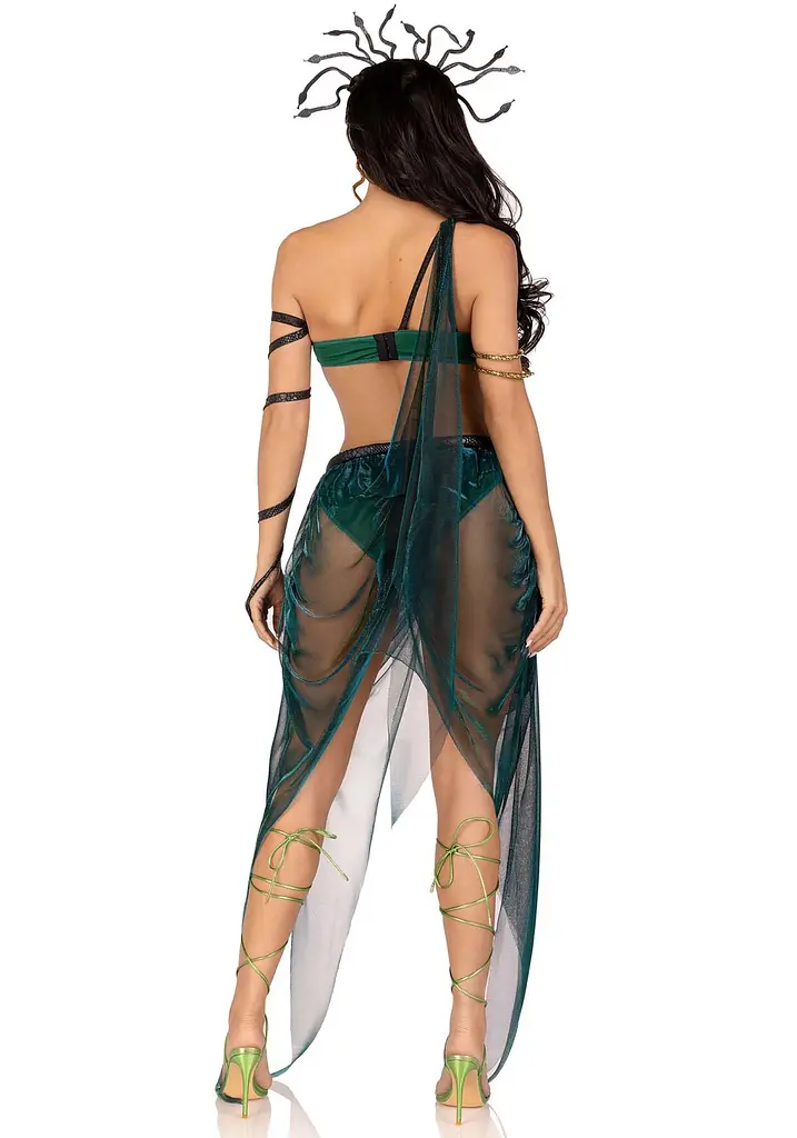 Еротичний костюм Медузи Горгони Leg Avenue Medusa Costume L, топ, спідниця, нарукавники, прикраси - фото 4