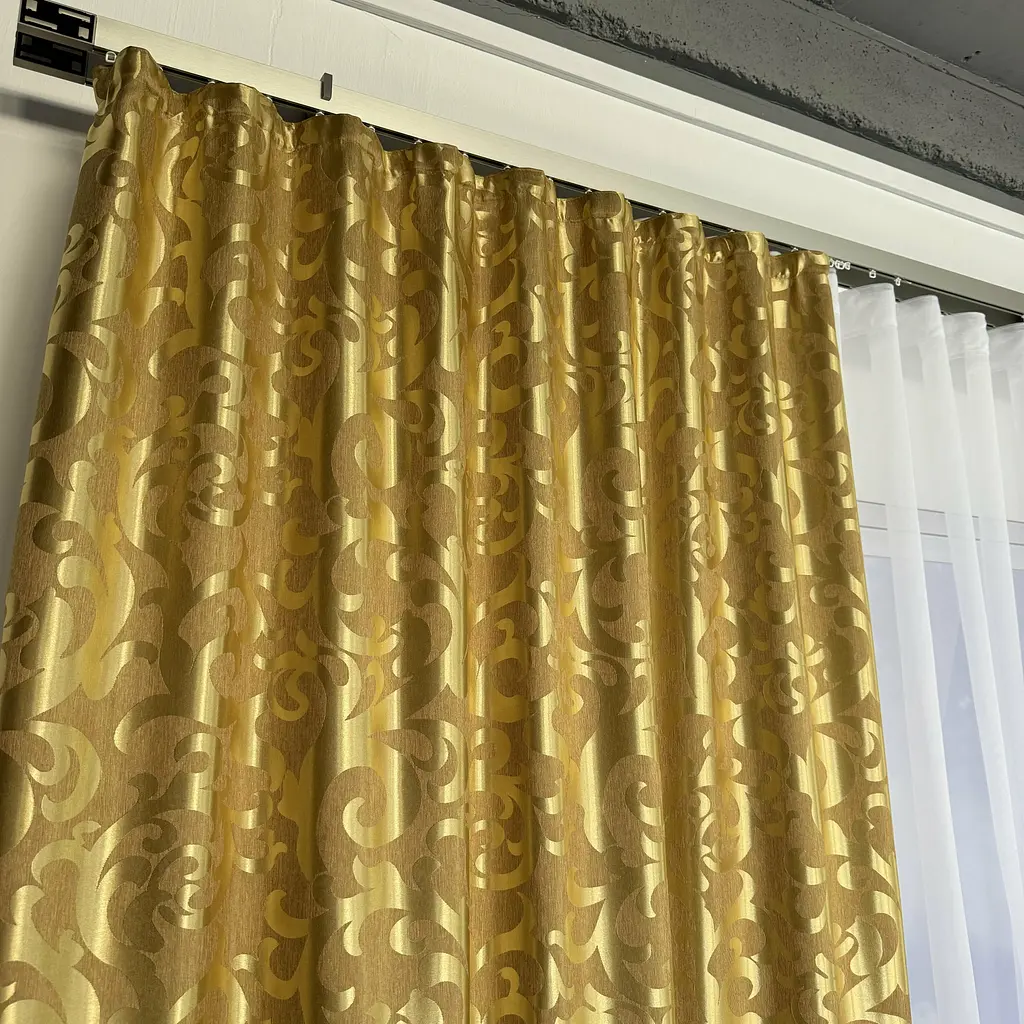 Штори жаккард "Вензель" золотистий 150х270 см, 2шт, тасьма ALBO pbe0052941 - фото 9