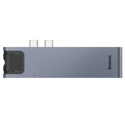 Концентратор Baseus USB-C Thunderbolt 7-in-1 2xUSB 3.0 + 1xUSB-C PD + HDMI 4K60Hz + SD/TF + 1xRJ45 1000Mbps gray (CAHUB-L0G) - фото 2