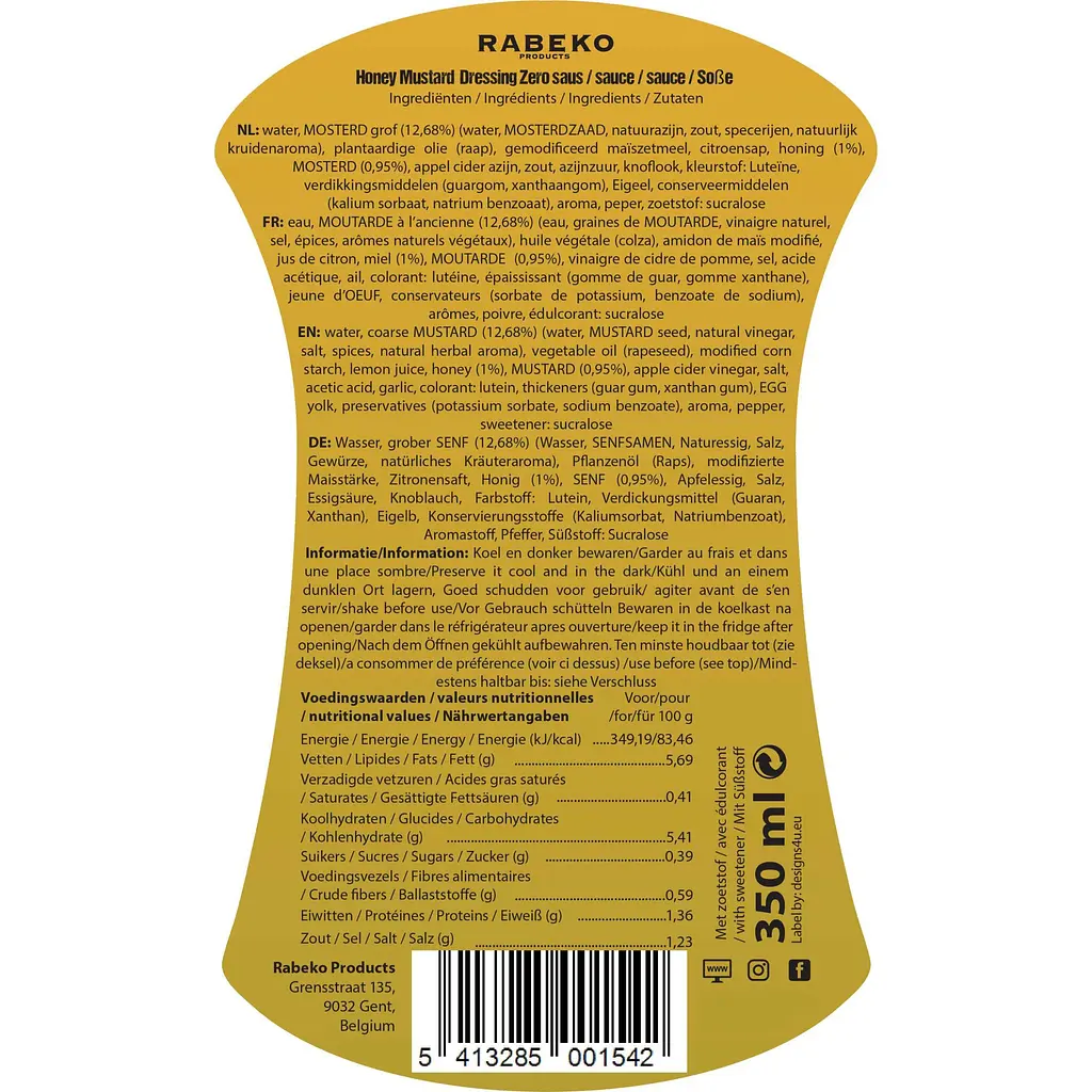 Соус Rabeko Sauce Zero Honey mustard 350 мл - фото 2