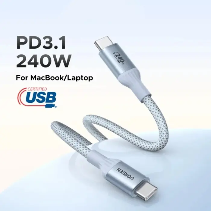 Кабель USB 3.1 Type-C M-M, 2 м, 240 W (5 A)синій, L 534 UGREEN - фото 3