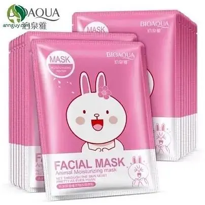 Тканинна маска Bioaqua Fasial Animal Mask Rabbit, з есенцією квіток вишні, 30 г - фото 2