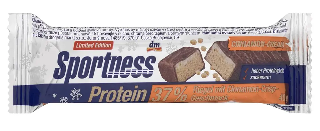 Протеїновий батончик Sportness 37% білку Cinnamon Crisp, 40 г