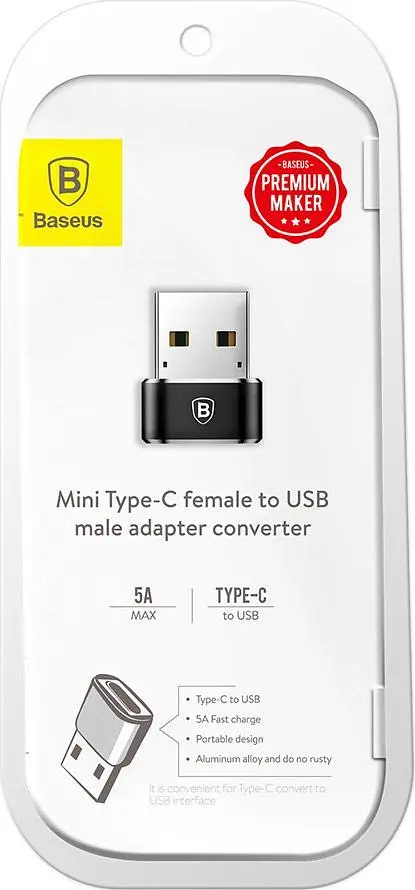 Перехідник Baseus USB to USB-C Female Black (CAAOTG-01) [76681] - фото 9