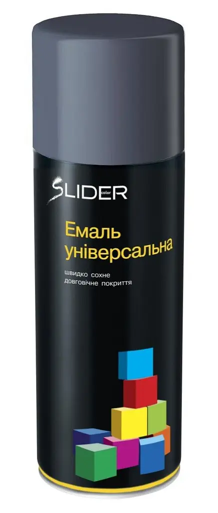 Фарба аерозольна емаль SLIDER RAL 7024 Графітовий сірий 400мл