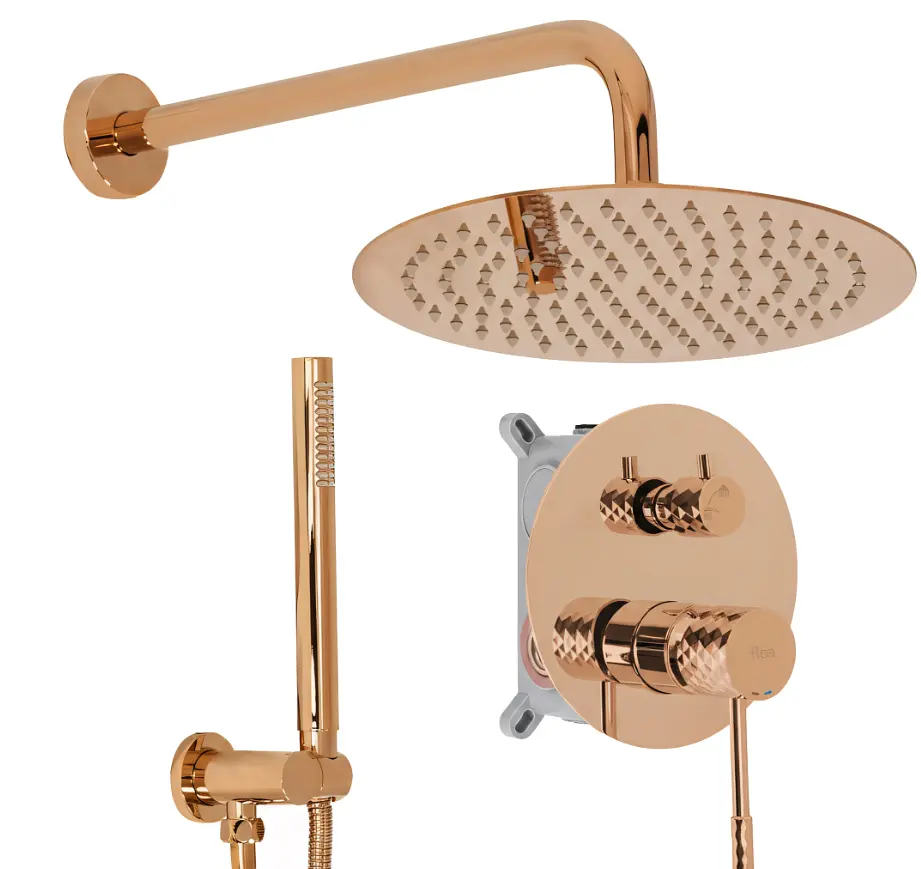 Душова система прихованого монтажу Rea Lungo Diamond + Box copper REA-P5657