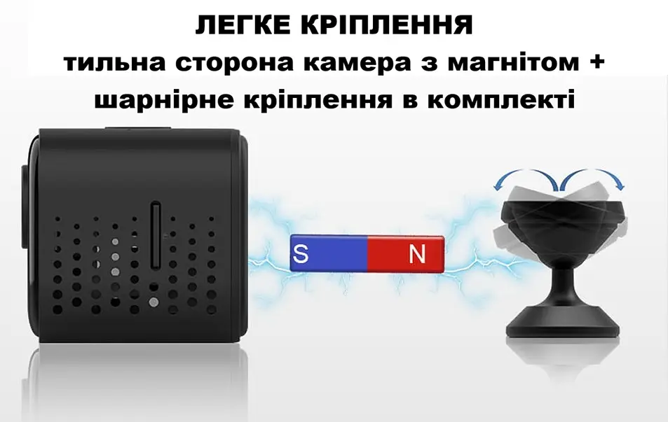 IP Мінікамера Cam A11 віддалений перегляд WiFi  датчик руху нічний запис акумулятор 1300мАг - фото 4