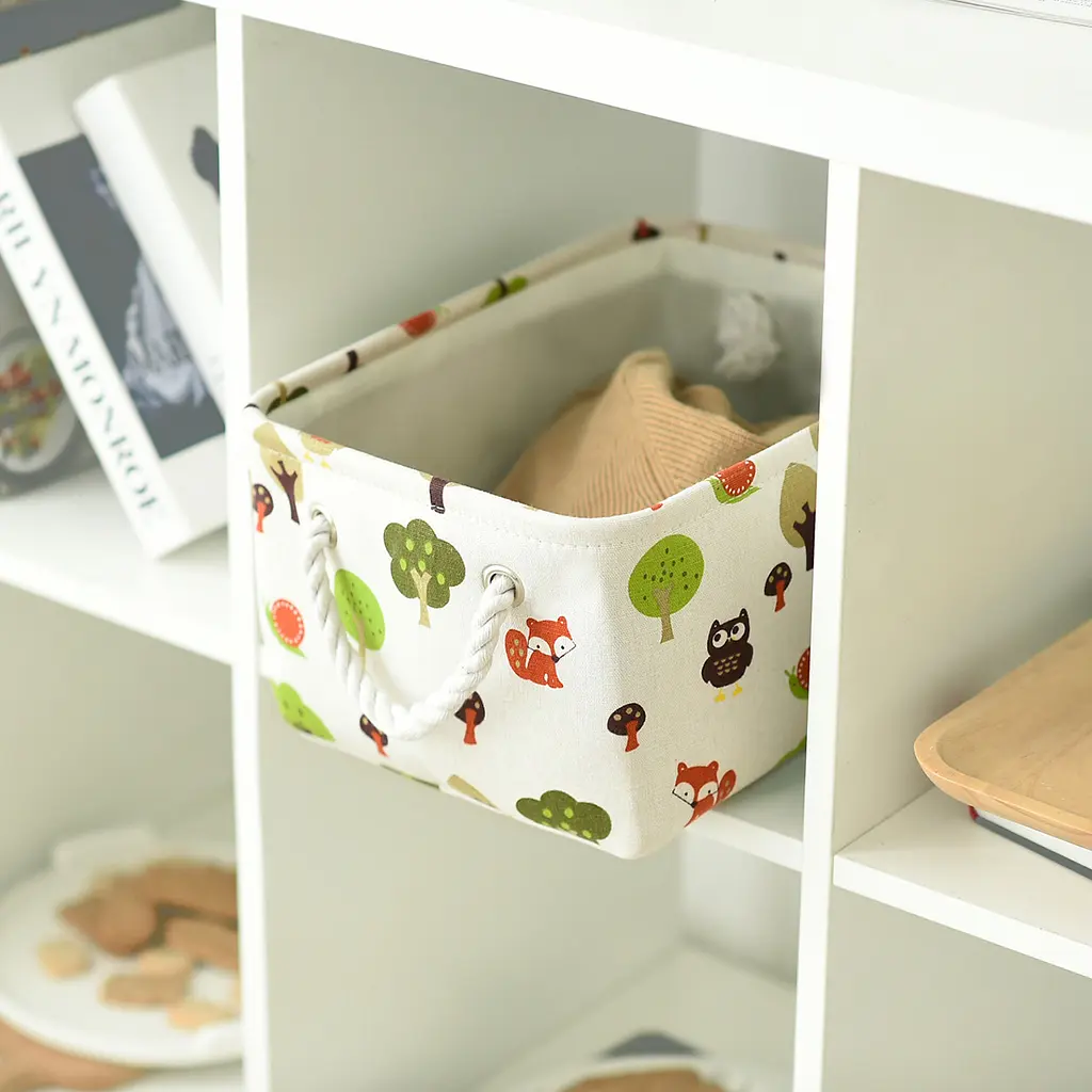 Ящик для зберігання з ручками МВМ My Home M текстильний 250х350х170 мм білий (TH-11 M WHITE) - фото 3