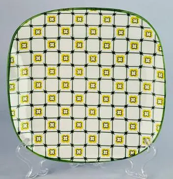 Тарілка квадратна клітинка 20,5x2,5 см "Тригір'я"