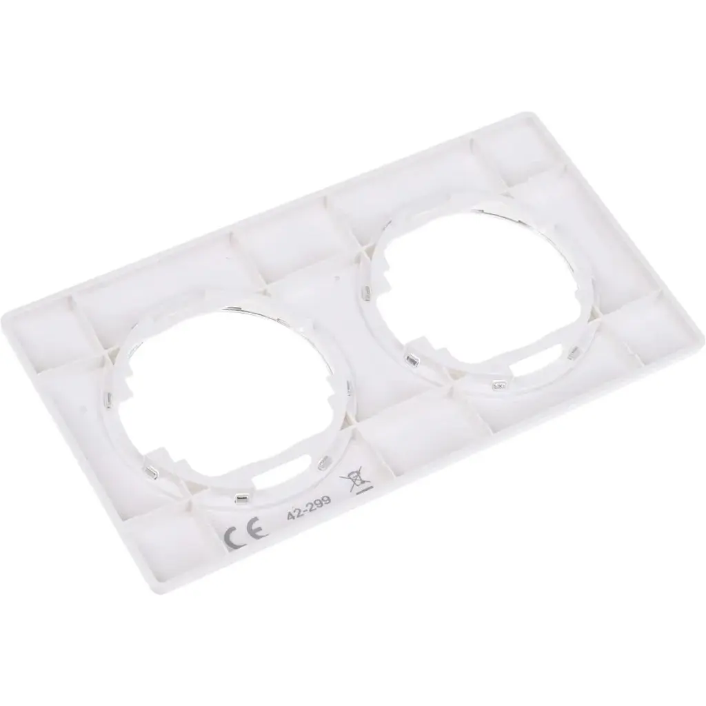 Рамка Brille двойная белая с кольцом цвета хром WB-2F Wh/Ch - фото 2