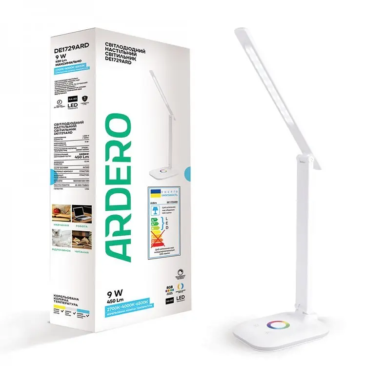 Світлодіодний настільний світильник Ardero DE1729ARD 9 Вт білий (1958) - фото 2