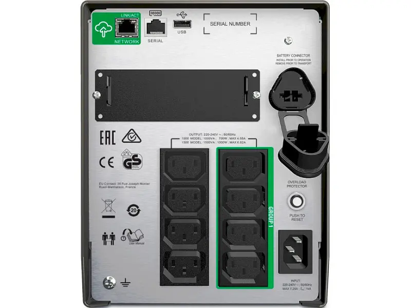 Лінійно-інтерактивне ДБЖ APC Smart-UPS 1000VA 230V LCD IEC w/SmartConnect (SMT1000IC) - фото 2
