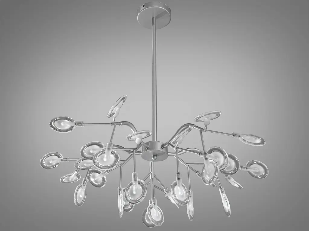 Лаконичная новинка, люстра в спальню "Светлячок", 30 ламп, хром сатин - фото 3